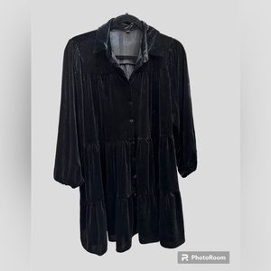 Black Velvet Babydoll Dress